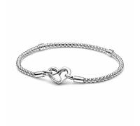 Pandora Moments Pulsera de plata de ley con tachuelas y cierre de corazón, 20