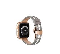 Pulsera para Apple Watch de 38 mm, 40 mm, 41 mm, 42 mm, 44 mm, 45 mm, 49 mm, hebilla de metal, correa de cuero y lona para iWatch 9/8/7/6/5/4/3/2/1/SE Series hombres y mujeres (marrón oscuro,