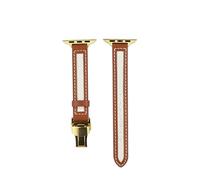 Pulsera para Apple Watch de 38 mm, 40 mm, 41 mm, 42 mm, 44 mm, 45 mm, 49 mm, hebilla de metal, correa de cuero y lona para iWatch 9/8/7/6/5/4/3/2/1/SE Series hombres y mujeres (rojo marrón, 38-40-41