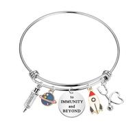 Pulsera para enfermera pediátrica, regalo de concienciación sobre vacunas, regalo para el infinito y más allá, S, Acero inoxidable, 0