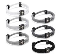 Pulsera para hombre de acero inoxidable con cruz de Jesucristo, crucifijo, pulsera ajustable con cierre de mordaza, regalo para hijo, papá, marido, hermano, confirmación, 27 cm