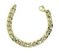 Pulsera para Hombre de Oro Amarillo de 18k barbada plana de 1.10 cm de Ancha 22.00cm de Larga. Cierre mosquetón para máxima seguridad. 12.40 gr de oro de 18k