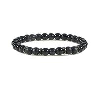 Pulsera para hombre Hecha clásica hecha a mano de piedra natural Pulseras con cuentas de 6 mm para mujer Joyería de yoga Regalo-mate-negro light_China