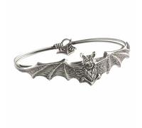 Pulsera para hombre natural, pulsera de anillos de murciélago creativo personalidad gótica, damas punk retro, accesorios de pareja chapado mm para acero pulsera, talla única, Metal, No Gemstone