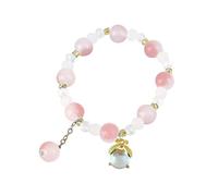 Pulsera para inicial, Little Fresh Student Bracelet Firefly Bracelet Gradient Beaded Bracelet Sweet Temperament Boudoir Hand Jewelry Pulsera para mujer extensible, talla única, Cristal artificial, No