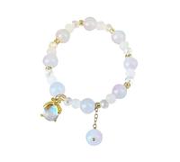 Pulsera para inicial, Little Fresh Student Bracelet Firefly Bracelet Gradient Beaded Bracelet Sweet Temperament Boudoir Hand Jewelry Pulsera para mujer extensible, talla única, Cristal artificial, No