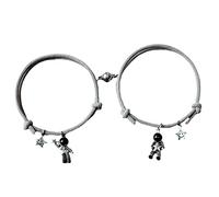 Pulsera para mujer, 1 par de pulseras de pareja de alta dureza, estilo de dibujos animados, con colgante de astronauta para mujer, A