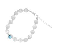 Pulsera para mujer con colgante de mariposa de ópalo de imitación, suave, elástica, ajuste regular, para cumpleaños, exquisita, ligera, pulsera de joyería para mujer, talla única, Metal, No es una
