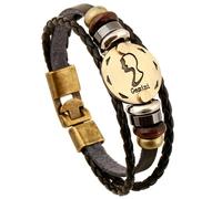 Pulsera para pareja, modelo exquisito, pulsera constelación de piel sintética con cuerda trenzada