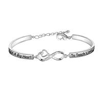 Pulsera para profesores de danza, regalo de agradecimiento para profesores de danza con texto en inglés "It Takes A Big Heart to Teach Little Feet Bracelet, L,