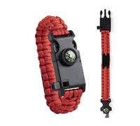 Pulsera Paracord Supervivencia, Camuflaje Supervivencia Pulsera con Pedernal + Brújula + Cuchillo + Silbato + abridor, para Caminatas en Canchas de Camping u Otras Actividades al Aire Libre (Verde)