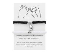 Pulsera pequeña genérica Luna para pulsera anillos His And Hers Adjustable 8 Love Heart Pulsera Jewelry Valentin Mm Pareja con anillos de acero, talla única, Metal, No es una piedra preciosa