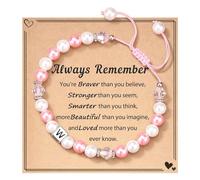 Pulsera pequeña natural clásica con letra inicial corazón para niñas, mujeres, cumpleaños, Navidad, San Valentín, regalos para niñas, nieta, adolescentes, mensajes de ancho clásico pulsera, talla
