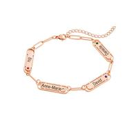 Pulsera personalizada con cadena de clips, 1-4 piedras preciosas y nombres, pulsera con nombre personalizada, joya personalizada para mujer, regalo para mamá por su cumpleaños, Día de la Madre