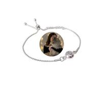 Pulsera personalizada con foto a color, pulsera de proyección de fotos, pulsera de amor de larga distancia, pulsera de novio, regalo de boda, regalo de amigo (plata)