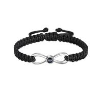 Pulsera Personalizada con Imagen en el Interior, Pulseras de Proyección de Fotos Personalizadas, Pulsera con Proyección Foto de Infinito, Regalo Conmemorativo para Parejas (Negro)