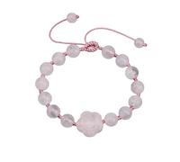 Pulsera Piedras Naturales, Pulseras Ajustables Trenzadas Ligeras De Lujo Con Piedras Preciosas Naturales De Cristal Rosa Para Aliviar El Reiki Y El Yoga, Joyería Energética Para Mujeres Y Hombres.
