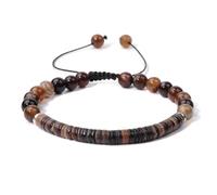 Pulsera Piedras Naturales, Pulseras Elásticas De Lujo Con Diseño De Nicho Trenzado Ajustable, De 6 Mm, Con Piedras Preciosas Naturales, Cuentas De Cristal, Para Aliviar El Estrés, Reiki Y Yoga, J