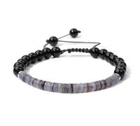 Pulsera Piedras Naturales, Pulseras Elásticas De Lujo Con Diseño De Nicho Trenzado Ajustable, De 6 Mm, Con Piedras Preciosas Naturales, Cuentas De Cristal, Para Aliviar El Estrés, Reiki Y Yoga, J
