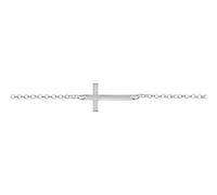 Pulsera Plata Cruz Horizontal - Estuche Regalo - Mondepetit