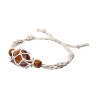 Pulsera porta piedra de | de cuerda trenzada a mano con longitud ajustable - Jaula para cordón ajustable, pulseras de red para peces Cable para collar de piedra Pulsera de bricolaje, soporte