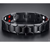 Pulsera Power Balance de Titanio y germanio para Hombre, 18 mm, Color Oro y Negro.