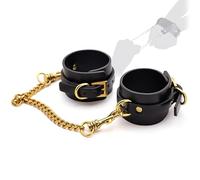 Pulsera protectora de cuero negro con cierre metálico para proteger la muñeca