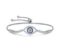 Pulsera protectora de ojos, pulsera de plata de ley 925 para mujer