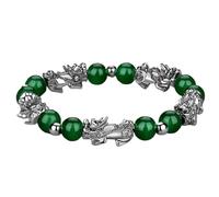 Pulsera, Pulsera de equilibrio con cuentas cristales rojos y negros granate, talismán for la prosperidad, el dinero buena suerte, 7(12)
