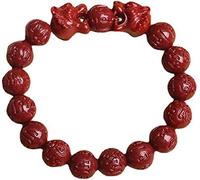 Pulsera Pulsera Feng Shui Pulsera Piedra Natural Cinabrio Pulsera Zodiaco Tigre Pulsera Prosperidad Pulsera for Mujeres Hombres Chakra Cristal Pulsera Talismán Piedra Amuleto Buena Suerte Riqueza