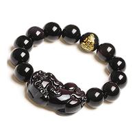 Pulsera, Pulsera Piyao con cuentas de cristal for la suerte y riqueza natural, talismán for alejar los malos espíritus prosperidad, for hombre, 16 mm