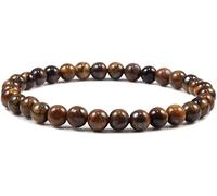 Pulsera Pulsera, Pulseras De Cuentas Brazaletes De Cuentas De Piedra De Ojo De Tigre Marrón Natural Pulsera De Cristal Elástica Joyería De Cristal Reiki para Hombres Y Mujeres