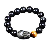 Pulsera, Pulseras de la suerte for hombres, protección contra el mal, talismán for prosperidad, dinero, joyería metafísica, 8 mm(Obsidian-10mm)