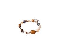 Pulsera Purelei® Hawaiian Sunset - con ágata, sodalita, citrino y perlas de agua dulce - Acero inoxidable 18K chapado en oro - Joyería para mujer 17-20 cm - Pulsera de gemas de color intenso