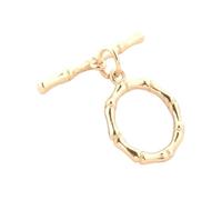 Pulsera redonda de latón chapado en oro de 14 quilates con forma de corazón, cierres de palanca en O, suministros para hacer joyas