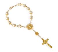 Pulsera religiosa de perlas de imitación, pulsera religiosa, ajustable, para mujeres, niñas, accesorios de fiesta