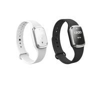 Pulsera repelente de mosquitos, pulsera electrónica ultrasónica antimosquitos para niños y adultos (negro y blanco)