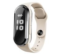 Pulsera repelente de mosquitos ultrasónica Pulsera deportiva repelente de mosquitos electrónica con carga USB Reloj repelente de insectos pantalla de reloj y detección de temperatura corporal (blanca)