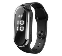 Pulsera repelente de mosquitos ultrasónica Pulsera deportiva repelente de mosquitos electrónica con carga USB Reloj repelente de insectos, pantalla de reloj y detección de temperatura corporal (negro)