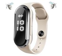 Pulsera repelente de mosquitos ultrasónico repelente ultrasónico contra mosquitos bandas antimosquitos reloj inteligente no tóxico carga USB impermeable para niños adultos (blanco)