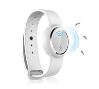 Pulsera Repelentes de Mosquitos, Reloj Antimosquitos, Pulsera Ultrasónica, Impermeable Ultrasónico USB Recargable Anti Mosquito Watch Bandas, Apto para Adultos y Niños (White)