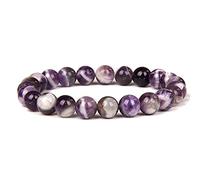 Pulsera rosa Pulseras de piedra natural Cuarzo de mujer Agat Angelite Pulsera de ojo de gato Pulsera de piedra de rodocrosita Joyería Amethysts-19Amethyst_19cm