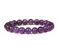 Pulsera rosa Pulseras de piedra natural Cuarzo de mujer Agat Angelite Pulsera de ojo de gato Pulsera de piedra de rodocrosita Joyería Amethysts-18Amethyst_19cm