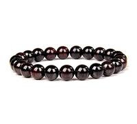 Pulsera rosa Pulseras de piedra natural Cuarzo de mujer Agat Angelite Pulsera de ojo de gato Pulsera de piedra de rodocrosita Joyería Amethysts-17Garnet_19cm