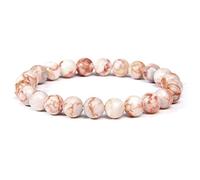 Pulsera rosa Pulseras de piedra natural Cuarzo de mujer Agat Angelite Pulsera de ojo de gato Pulsera de piedra de rodocrosita Joyería Amethysts-5 Red net jasper_17cm
