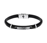 Pulsera SECTOR Hombre Bandy De Piel Negra / Acero