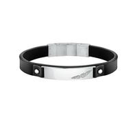 Pulsera SECTOR Hombre Bandy Piel Negra Acero Esmalte (SZV80)