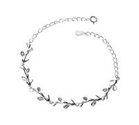Pulsera Simple Hoja Plata Bonito Regalo para Pulseras con Colgante de Cadena para Niñas Ajustable de Nueva Publicación Convenient Handled