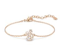 Pulsera Swan, Tallas mixtas, Cisne, Blanca, Acabado en oro rosa de 18 quilates OS
