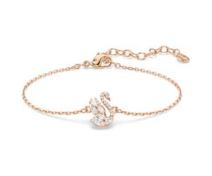 Pulsera Swan, Tallas mixtas, Cisne, Blanca, Acabado en oro rosa de 18 quilates OS